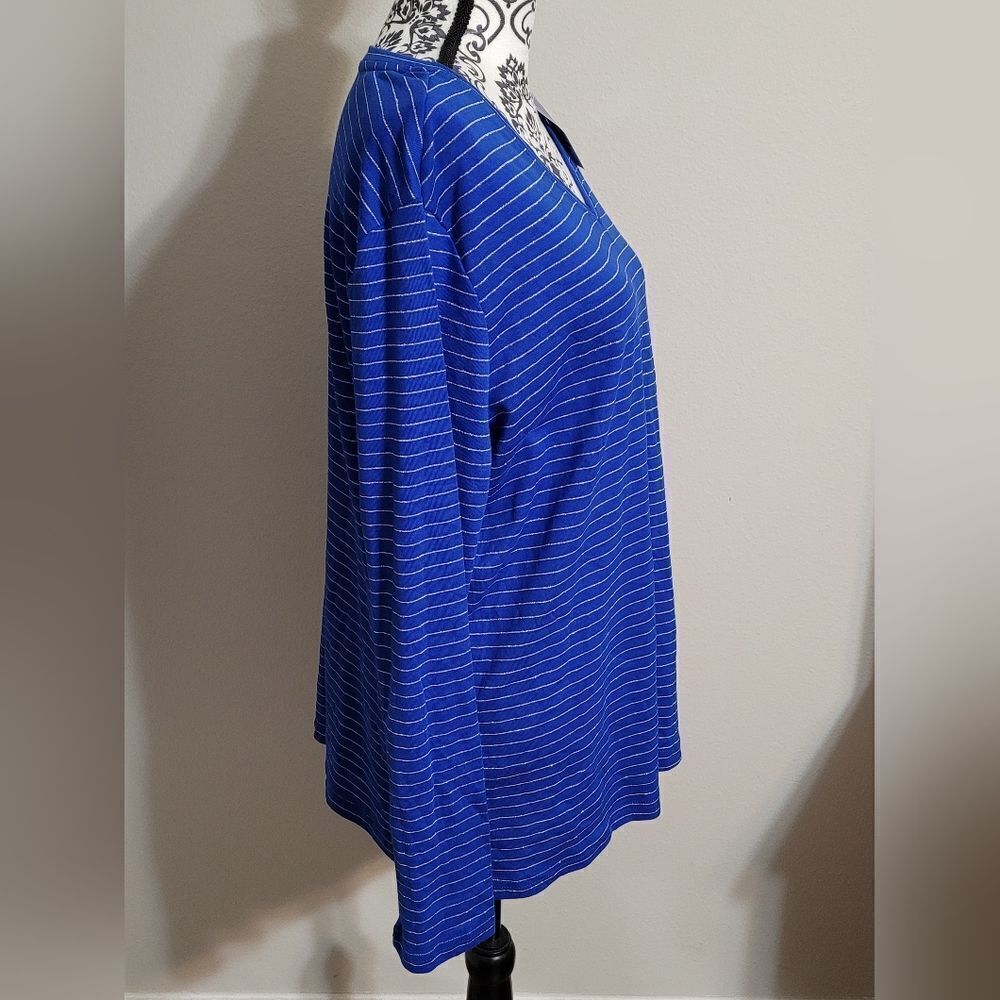 NWT Laura‎ Scott silver striped long sleeve top - Picture 2 of 7